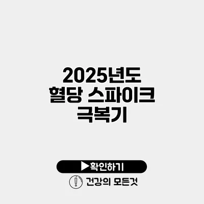 2025년도 혈당 스파이크 극복기