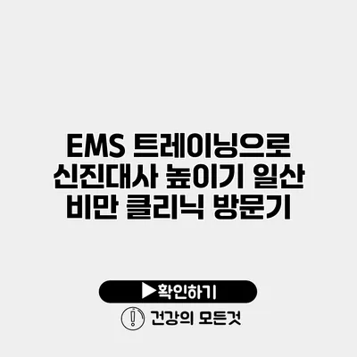 EMS 트레이닝으로 신진대사 높이기 일산 비만 클리닉 방문기