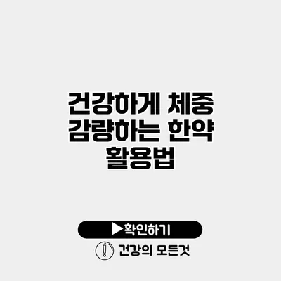 건강하게 체중 감량하는 한약 활용법