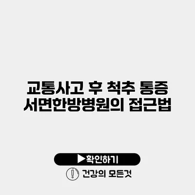 교통사고 후 척추 통증 서면한방병원의 접근법