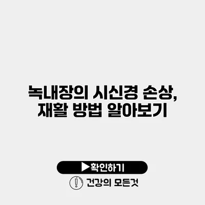 녹내장의 시신경 손상, 재활 방법 알아보기