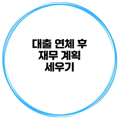 대출 연체 후 재무 계획 세우기