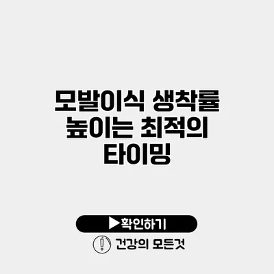 모발이식 생착률 높이는 최적의 타이밍