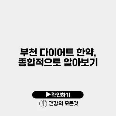부천 다이어트 한약, 종합적으로 알아보기