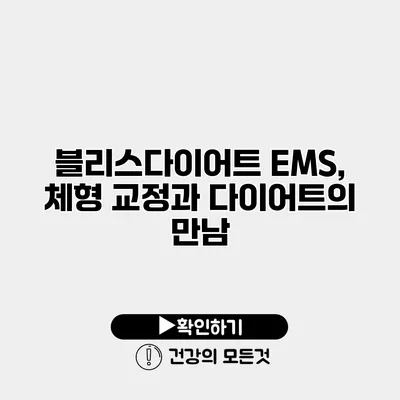 블리스다이어트 EMS, 체형 교정과 다이어트의 만남