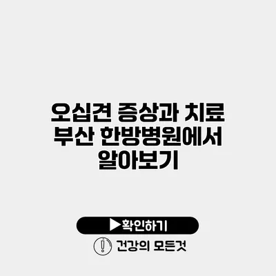 오십견 증상과 치료 부산 한방병원에서 알아보기