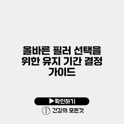올바른 필러 선택을 위한 유지 기간 결정 가이드