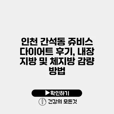인천 간석동 쥬비스 다이어트 후기, 내장 지방 및 체지방 감량 방법