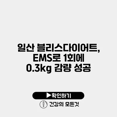 일산 블리스다이어트, EMS로 1회에 0.3kg 감량 성공