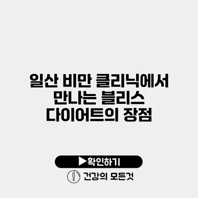 일산 비만 클리닉에서 만나는 블리스 다이어트의 장점