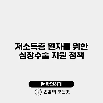 저소득층 환자를 위한 심장수술 지원 정책