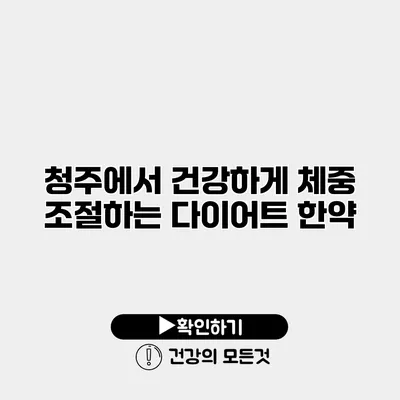 청주에서 건강하게 체중 조절하는 다이어트 한약