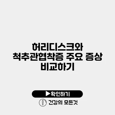 허리디스크와 척추관협착증 주요 증상 비교하기