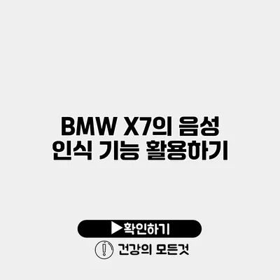 BMW X7의 음성 인식 기능 활용하기