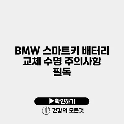 BMW 스마트키 배터리 교체 수명 주의사항 필독