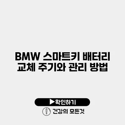 BMW 스마트키 배터리 교체 주기와 관리 방법