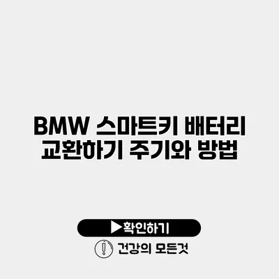 BMW 스마트키 배터리 교환하기 주기와 방법