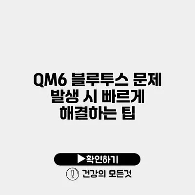QM6 블루투스 문제 발생 시 빠르게 해결하는 팁
