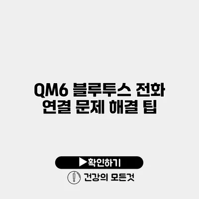 QM6 블루투스 전화 연결 문제 해결 팁