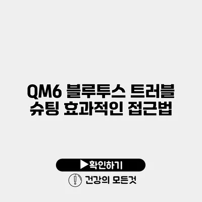 QM6 블루투스 트러블 슈팅 효과적인 접근법