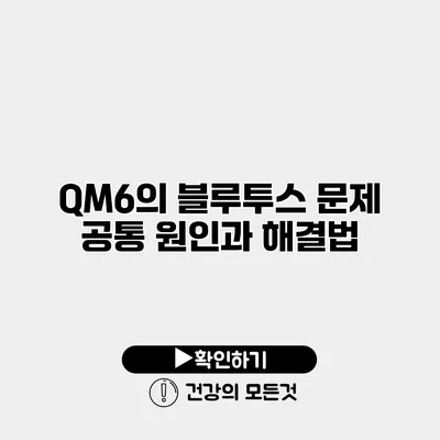QM6의 블루투스 문제 공통 원인과 해결법