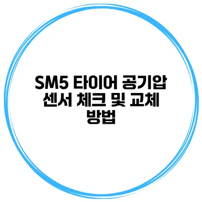 SM5 타이어 공기압 센서 체크 및 교체 방법