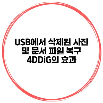 USB에서 삭제된 사진 및 문서 파일 복구 4DDiG의 효과