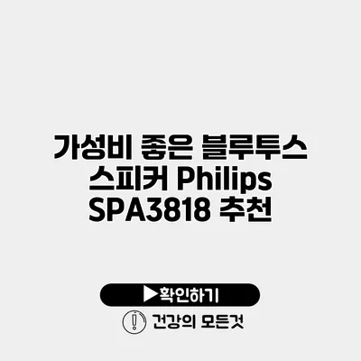 가성비 좋은 블루투스 스피커 Philips SPA3818 추천