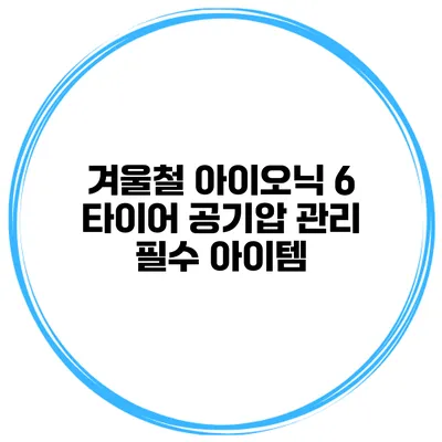 겨울철 아이오닉 6 타이어 공기압 관리 필수 아이템