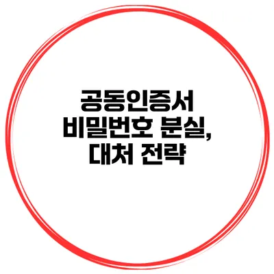 공동인증서 비밀번호 분실, 대처 전략