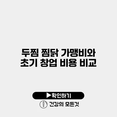 두찜 찜닭 가맹비와 초기 창업 비용 비교