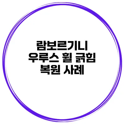 람보르기니 우루스 휠 긁힘 복원 사례