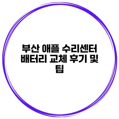 부산 애플 수리센터 배터리 교체 후기 및 팁