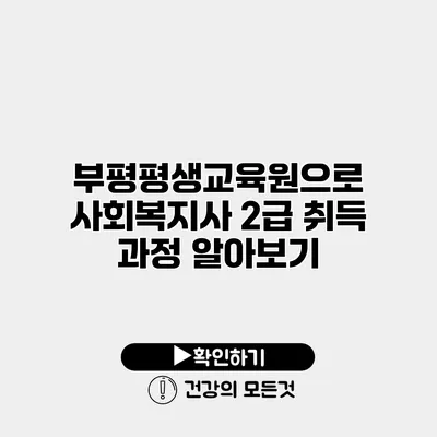 부평평생교육원으로 사회복지사 2급 취득 과정 알아보기
