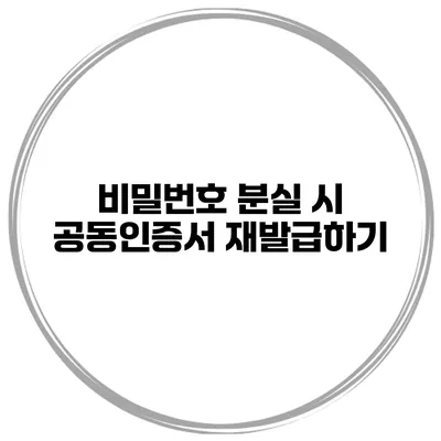 비밀번호 분실 시 공동인증서 재발급하기
