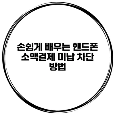 손쉽게 배우는 핸드폰 소액결제 미납 차단 방법