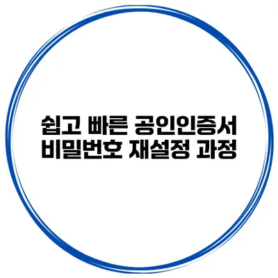 쉽고 빠른 공인인증서 비밀번호 재설정 과정