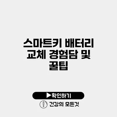 스마트키 배터리 교체 경험담 및 꿀팁