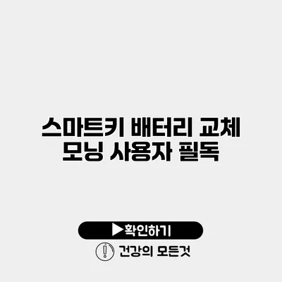 스마트키 배터리 교체 모닝 사용자 필독