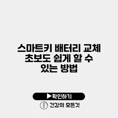 스마트키 배터리 교체 초보도 쉽게 할 수 있는 방법