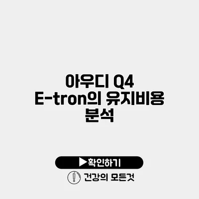 아우디 Q4 E-tron의 유지비용 분석