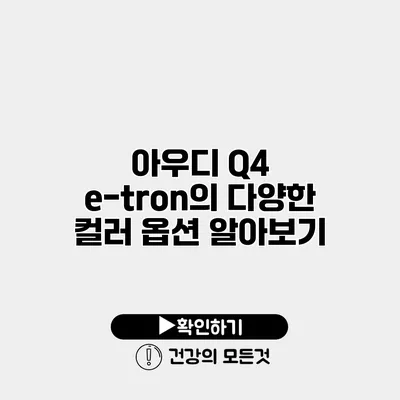 아우디 Q4 e-tron의 다양한 컬러 옵션 알아보기