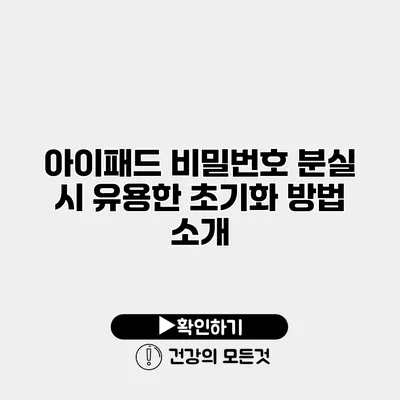 아이패드 비밀번호 분실 시 유용한 초기화 방법 소개