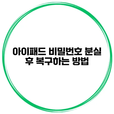아이패드 비밀번호 분실 후 복구하는 방법