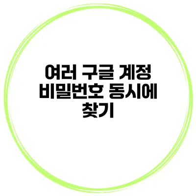 여러 구글 계정 비밀번호 동시에 찾기