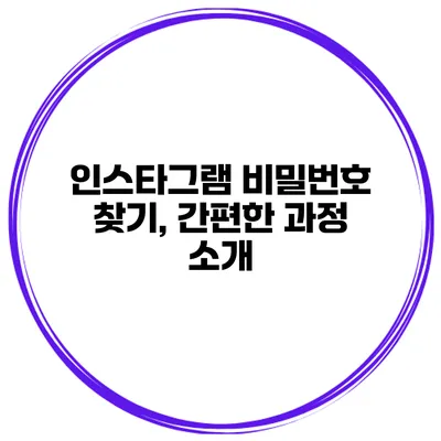 인스타그램 비밀번호 찾기, 간편한 과정 소개