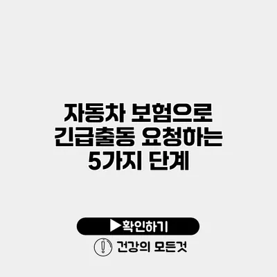 자동차 보험으로 긴급출동 요청하는 5가지 단계