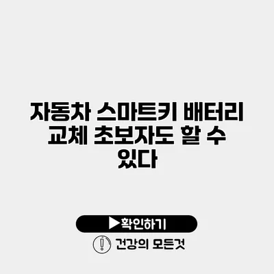 자동차 스마트키 배터리 교체 초보자도 할 수 있다