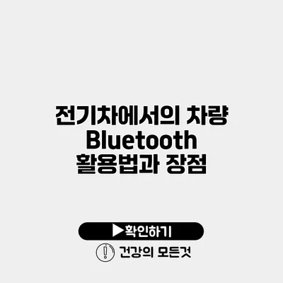 전기차에서의 차량 Bluetooth 활용법과 장점