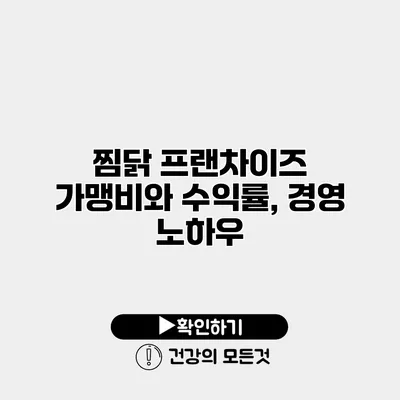 찜닭 프랜차이즈 가맹비와 수익률, 경영 노하우